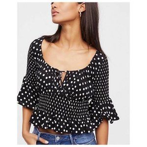 Free people A bit of something sweet polka dot crop top